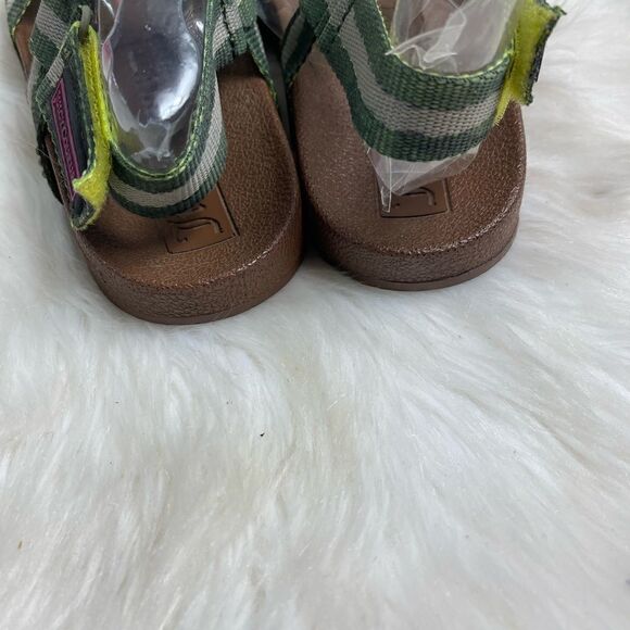 Juicy Couture energy sport army green stripes sandals with rhinestones SZ8M - Picture 3 of 12